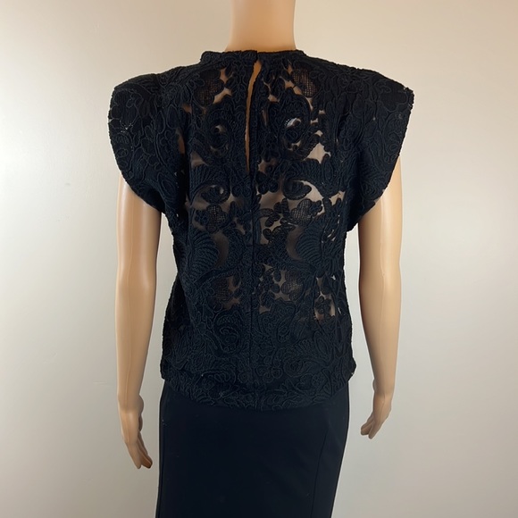 Sabina Musayev Black Velvet and Lace Arabella Top - Picture 7 of 9